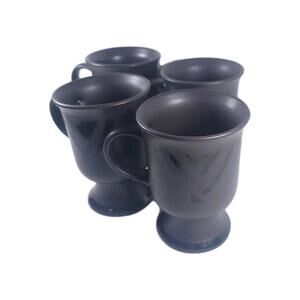 Set of 4 Rare Pfaltzgraff Midnight Sun Pedestal Mugs
